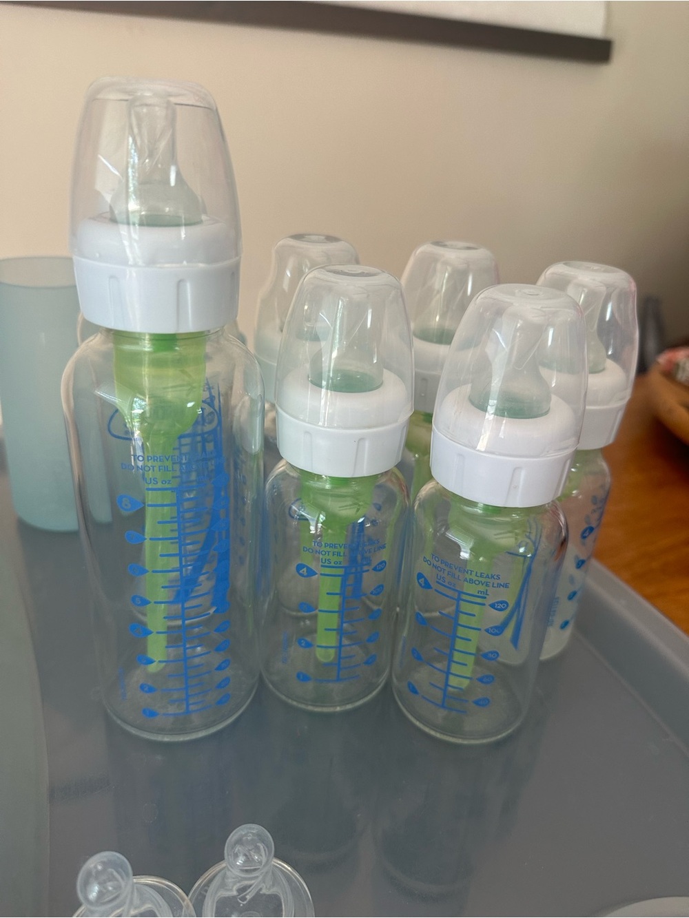 Dr Brown’s Glass Natural Flow Anti Colic Option Baby Bottles Set - Clear Glass
